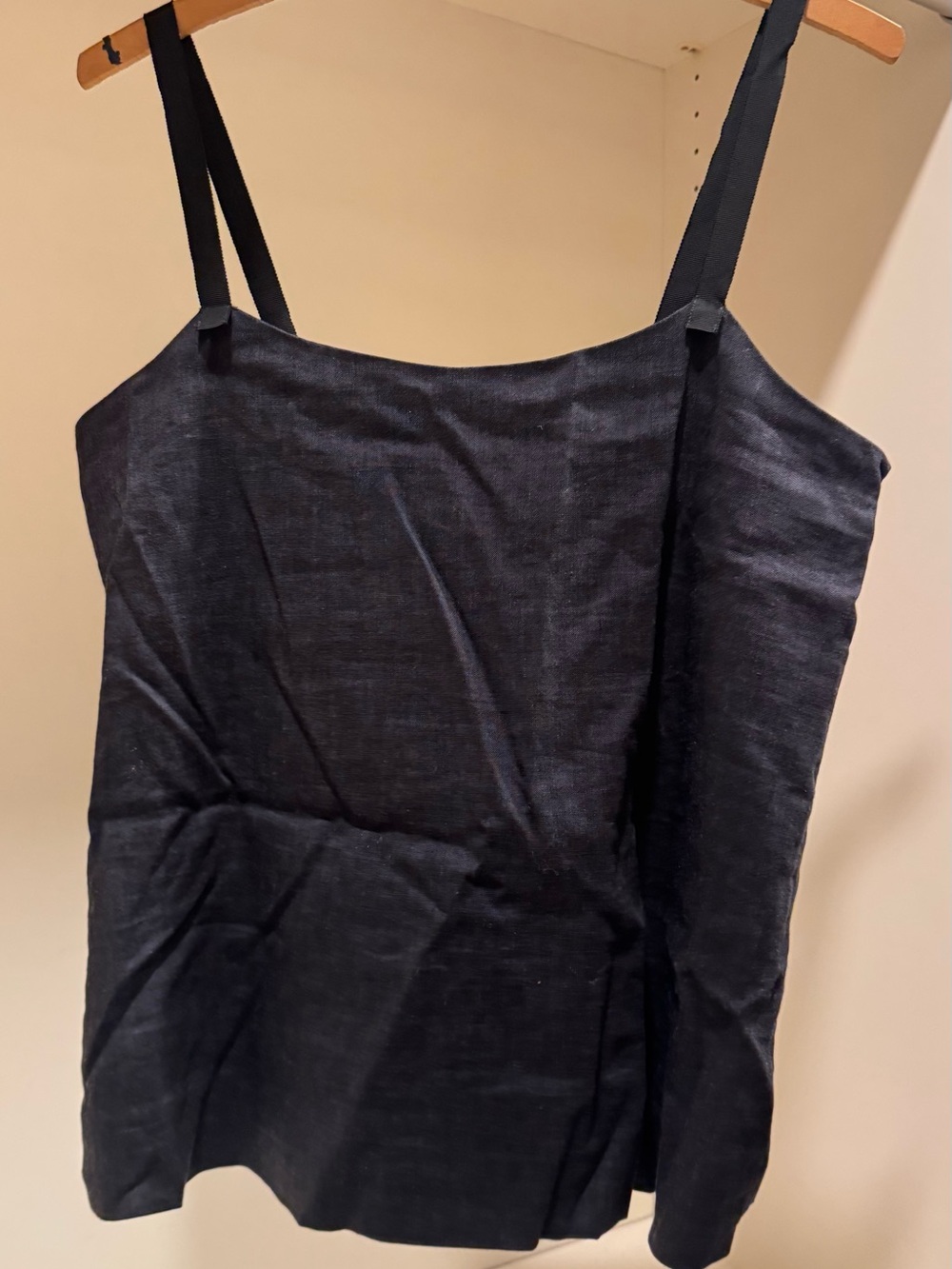 Theory Black Sleeveless Satin-Blend Cami
